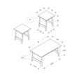 Pemberly Row 3Pcs Set Wood Accent Coffee Table and End Side Tables in Brown