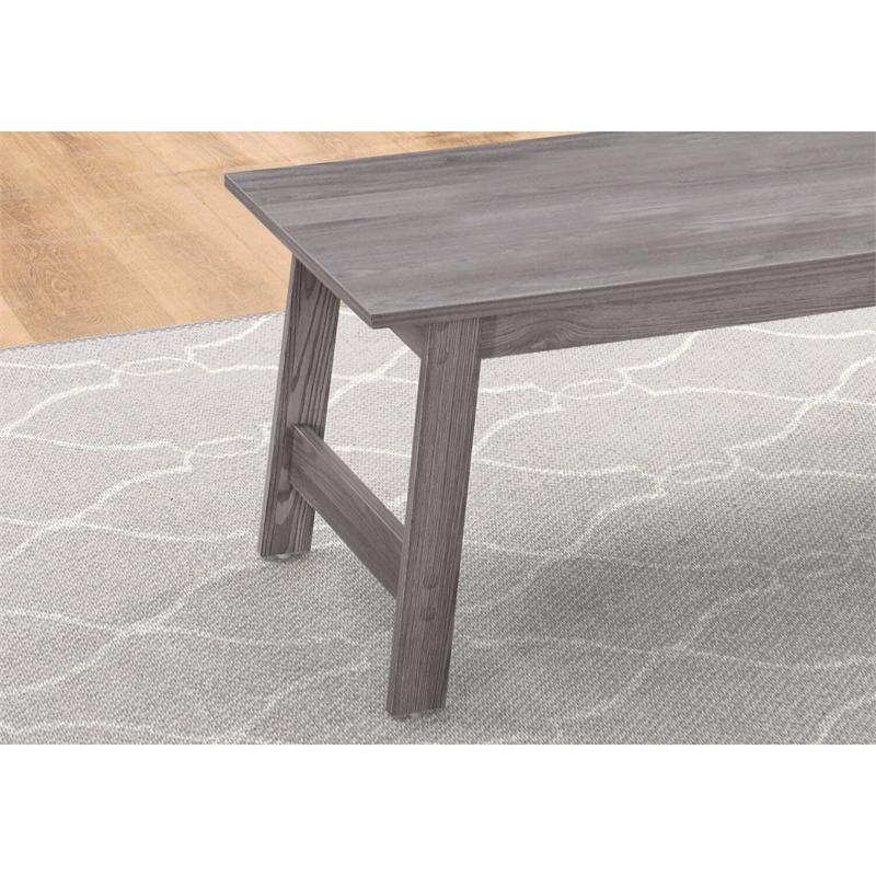 Pemberly Row 3Pcs Set Wood Accent Coffee Table and End Side Tables in Gray