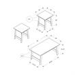 Pemberly Row 3Pcs Set Wood Accent Coffee Table and End Side Tables in Gray