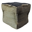 Pemberly Row Contemporary Lightweight Pouf Upholstered in Brown Fabric
