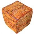 Pemberly Row Contemporary Lightweight Pouf Upholstered in Orange Fabric