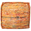 Pemberly Row Contemporary Lightweight Pouf Upholstered in Orange Fabric