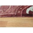 Pemberly Row Mid-Century Hand Knotted Wine Merlot Handtufted Wool Area Rug