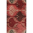 Pemberly Row Mid-Century Hand Knotted Wine Merlot Handtufted Wool Area Rug