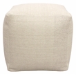Pemberly Row Pouf in Handwoven Contemporary Fabric Ivory Wool