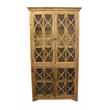 Pemberly Row Transitional 4 Glass Door Solid Wood Cabinet in Natural