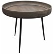Pemberly Row Contemporary Solid Wood Round Side Table in Gray Finish