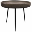 Pemberly Row Contemporary Solid Wood Round Side Table in Gray Finish