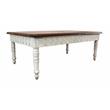 Pemberly Row Hand Carved Floral Design Solid Wood Cocktail Table in Brown