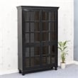 Pemberly Row Solid Wood Cabinet with Glass Doors in Light Brown