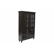 Pemberly Row Solid Wood Cabinet with Glass Doors in Light Brown