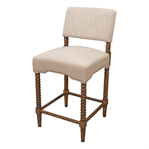 Pemberly Row 41&quot Traditional Fabric/Wood Counter Stool in Natural