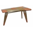 Pemberly Row Tri-Tone Metal Cladded Writing Desk in Copper Finish