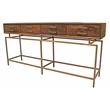 Pemberly Row Solid Wood 4-Drawer Solid Wood Console Table in Brown