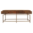 Pemberly Row Solid Wood 4-Drawer Solid Wood Console Table in Brown