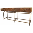 Pemberly Row Solid Wood 4-Drawer Solid Wood Console Table in Brown