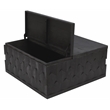 Pemberly Row Storage Cocktail Table in Dark Gray on Mango Solid Wood
