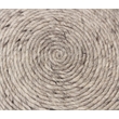 Pemberly Row Modern Round Pouf in Silver Wool with Polyester Filling