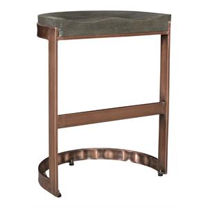 Pemberly Row 20&quot Mid-Century Metal/Solid Wood Counter Stool in Copper