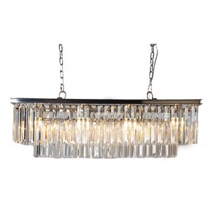 Pemberly Row Pendant Fixture with Clear Glass Crystals in Antique Black