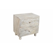 Pemberly Row 2-Drawer Solid Wood Nightstand With Distressed White Finish