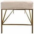 Pemberly Row Bench Upholstered in Ivory Linen Fabric on a Brass Cast Iron Base