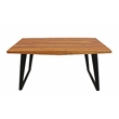 Pemberly Row Dining Table in Modern Natural Finish on Solid Wood with Iron Base