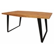Pemberly Row Dining Table in Modern Natural Finish on Solid Wood with Iron Base