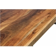 Pemberly Row Dining Table in Modern Natural Finish on Solid Wood with Iron Base