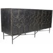 Pemberly Row 3 Door Sideboard in Reclaimed Pine Wood on Cast Iron Base in Brown
