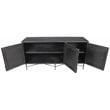 Pemberly Row 3 Door Sideboard in Reclaimed Pine Wood on Cast Iron Base in Brown