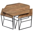 Pemberly Row 4-Piece Occasional Table Set in Modern Natural Finish on Solid Wood