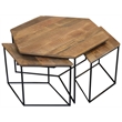 Pemberly Row 4-Piece Occasional Table Set in Modern Natural Finish on Solid Wood