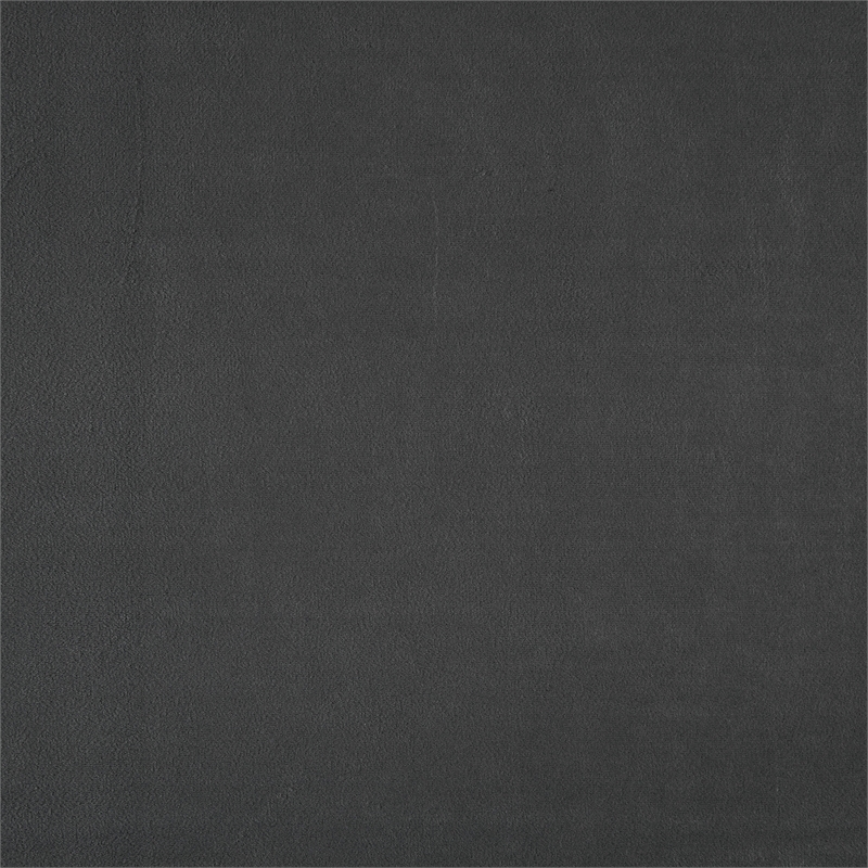 Pemberly Row Modern Wood Frame Velvet Queen Platform Bed in Dark gray