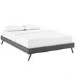 Pemberly Row Mid-Century Fabric Upholstered Queen Platform Bed in Gray