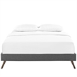 Pemberly Row Mid-Century Fabric Upholstered Queen Platform Bed in Gray