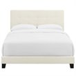 Pemberly Row Full Modern Style Performance Velvet Bed in Ivory