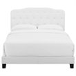 Pemberly Row Full Modern Style Faux Leather Bed in White Finish