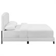 Pemberly Row Full Modern Style Faux Leather Bed in White Finish