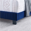 Pemberly Row Channel Tufted Performance Velvet Twin Bed in Navy