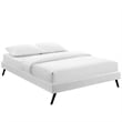 Pemberly Row Faux Leather Upholstered Full Platform Bed in White