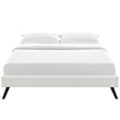 Pemberly Row Faux Leather Upholstered Full Platform Bed in White