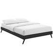 Pemberly Row Faux Leather Upholstered Queen Platform Bed in Black