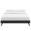 Pemberly Row Faux Leather Upholstered Queen Platform Bed in Black