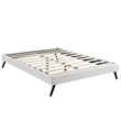 Pemberly Row Faux Leather Upholstered Queen Platform Bed in White