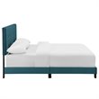 Pemberly Row Full Modern Style Performance Velvet Bed in Sea Blue
