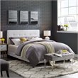 Pemberly Row King Modern Upholstered Polyester Fabric Bed in White