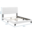 Pemberly Row King Modern Upholstered Polyester Fabric Bed in White