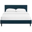 Pemberly Row Full Modern Polyester Fabric and Wood Bed in Azure Blue