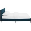 Pemberly Row Full Modern Polyester Fabric and Wood Bed in Azure Blue